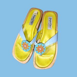 Vintage Jacques Cohen Wooden Thong Sandals !